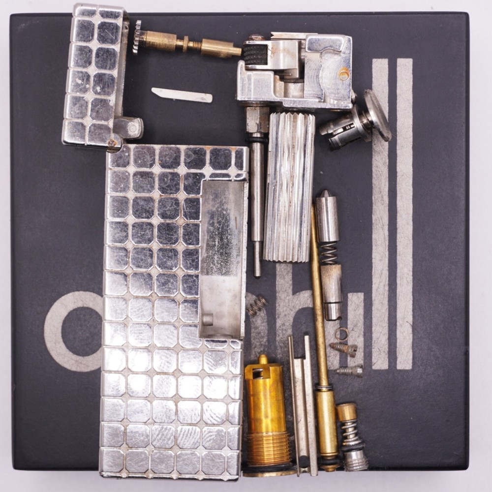 Dunhill Lighter Silver Pave Pattern with Accessories - Ultrasonically Cleaned