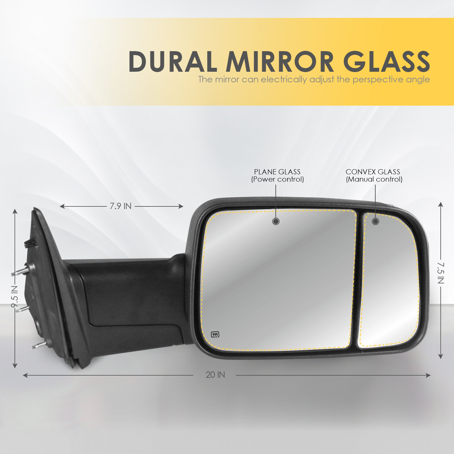 Set(2) Power Heated Tow Mirrors For 2009-2018 Dodge Ram 1500 2010-2018 2500 3500