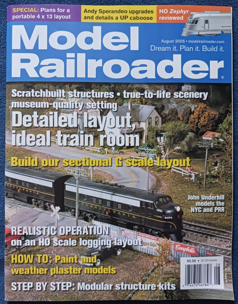 Model Railroader Magazine - August 2005 Issue - Sectional G-Scale Layout