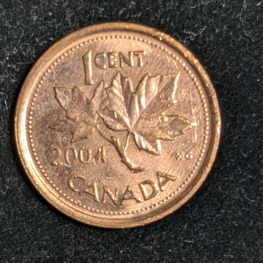 2004 Canada 1 Cent Circulated KM# 490a Brown