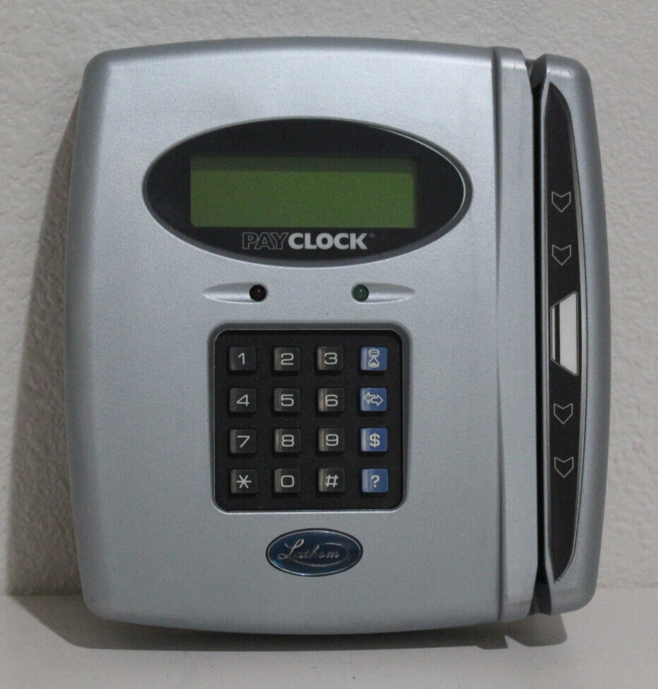 LATHEM PC400TX PayClock Time Clock Time Recorder With Power Supply