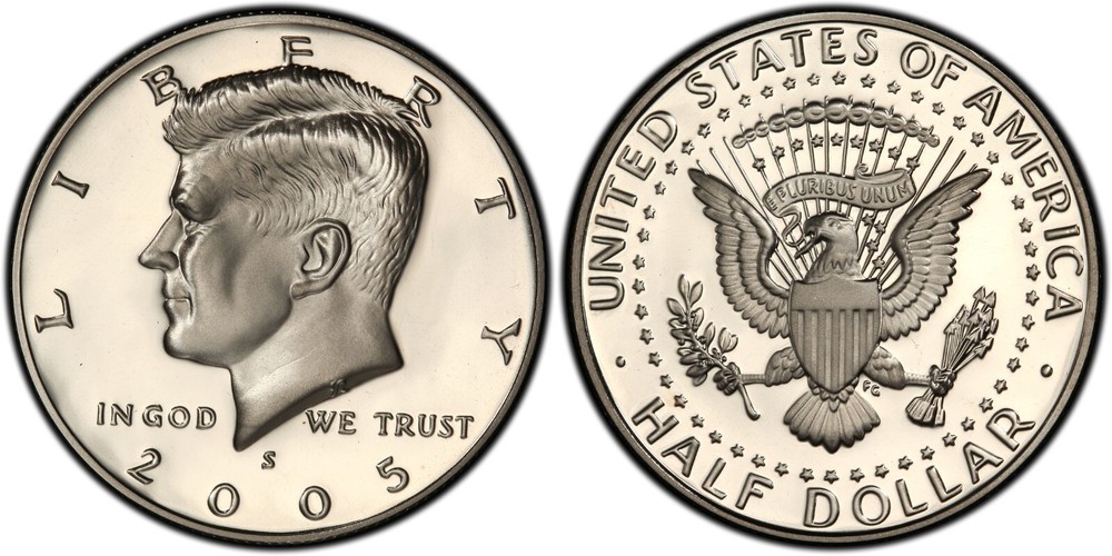 2005  S PROOF Kennedy CLAD Half Dollar From Proof Sets