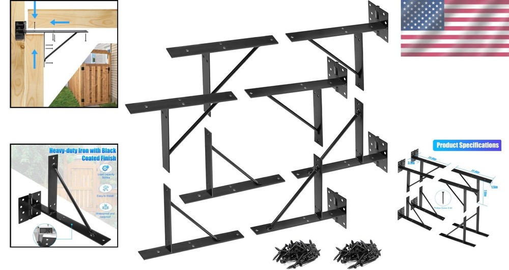 Effortless Installation No Sag Gate Kit - Heavy Duty Adjustable Hardware, 2 Sets