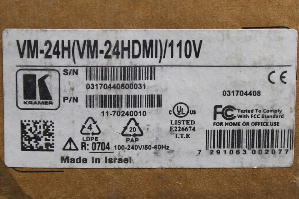 Kramer VM-24H HDMI Distribution Amplifier Switcher