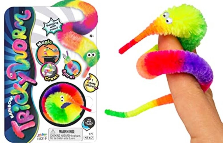 Fuzzy Worm Fidget Toy with String Attached () – Fun Magic Tricks for 1 Pack