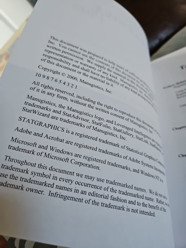 Statgraphics 5 plus manugistics Product statgraphics - Book / Manual - Only!