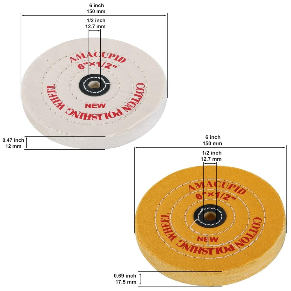 Cotton Buffing Wheel Kit - Bench Grinder Accessories