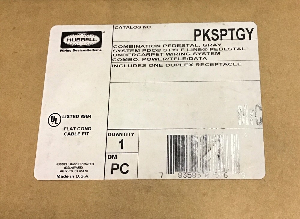 HUBBELL KELLEMS SYSTEM PDC UNDERCARPET WIRING SYSTEM KIT PKSPTGY (b135)