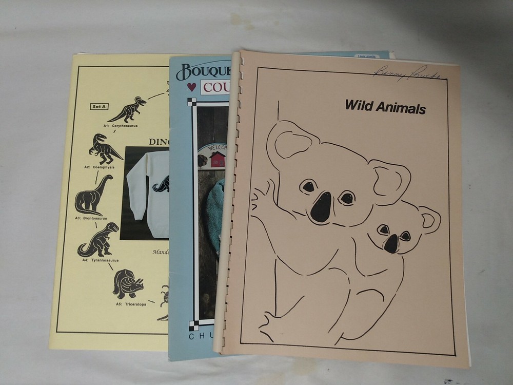 3 animal knitting pattern books