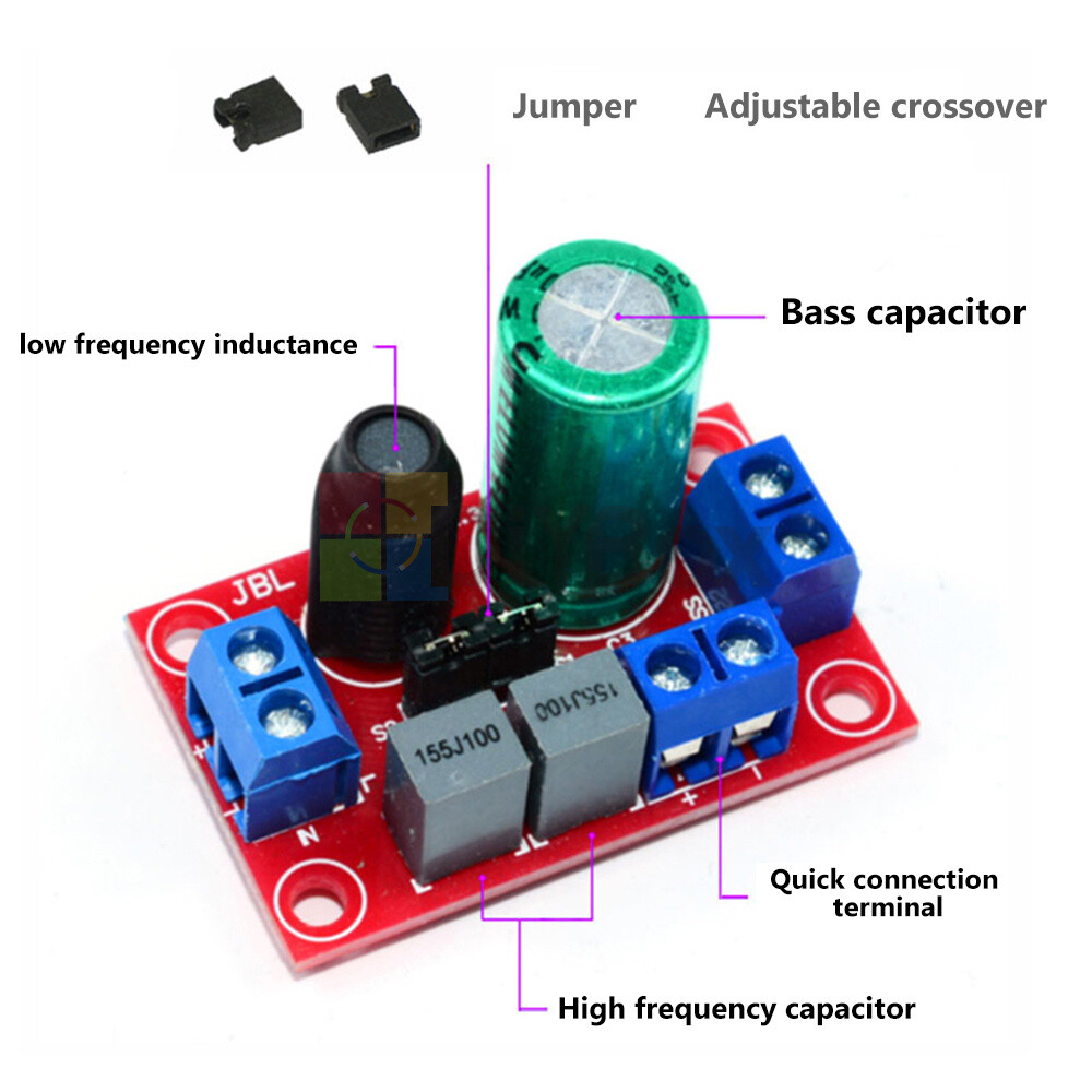 HIFI Speaker High and Low Frequency Two-way Divider Module DIY Audio Crossover