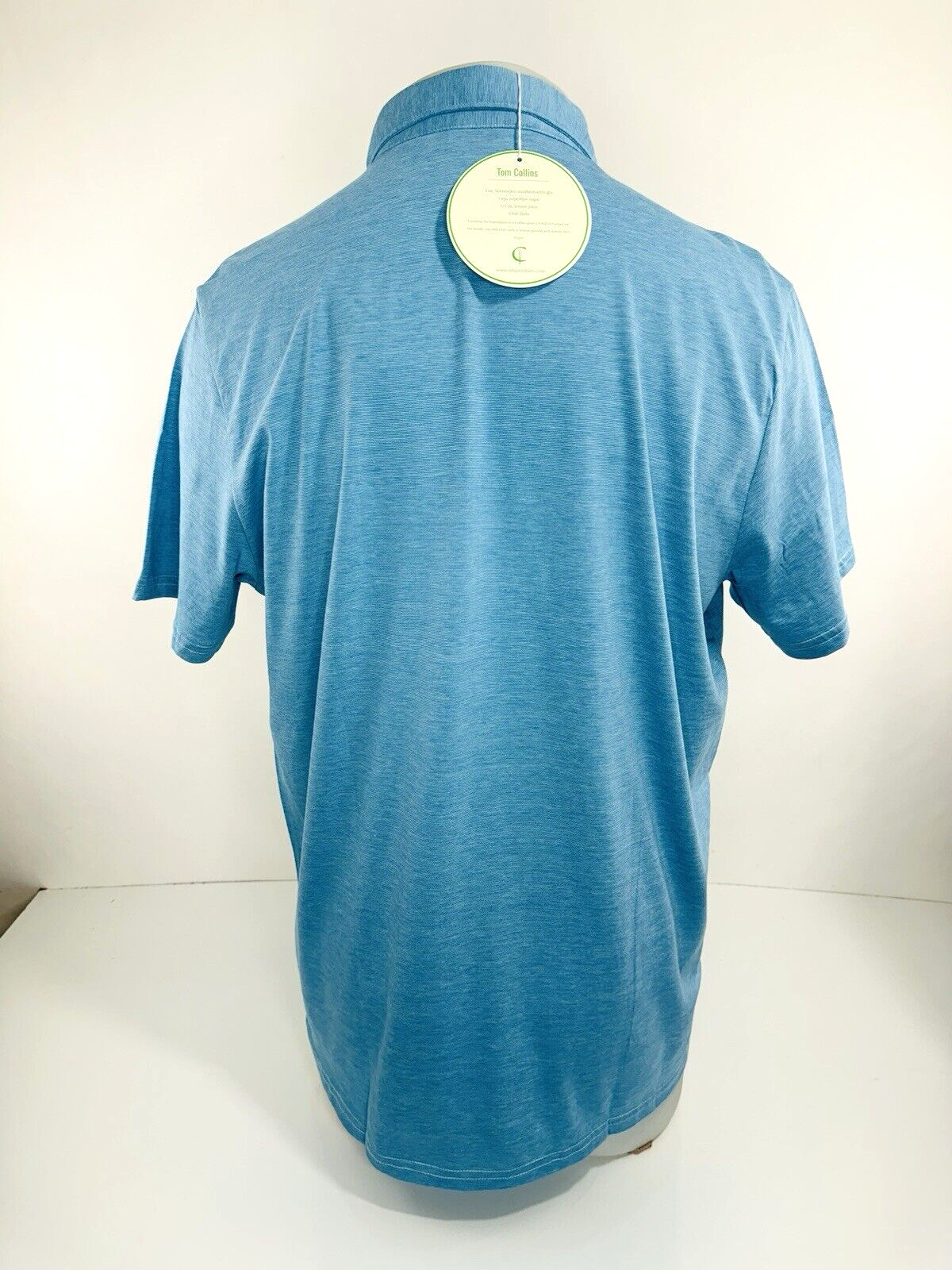 CRIQUET - NEW w TAG Organic Cotton Austin Mens L Blue Short Sleeve Polo Shirt