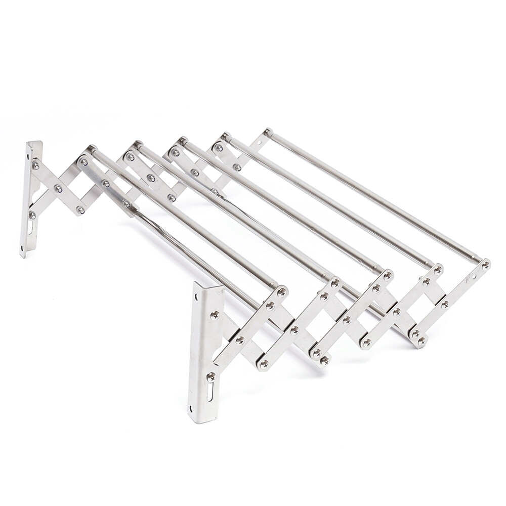 Wall-Mounted Clothes Drying Rack Stainless Steel Retractable Laundry Drying Rack
