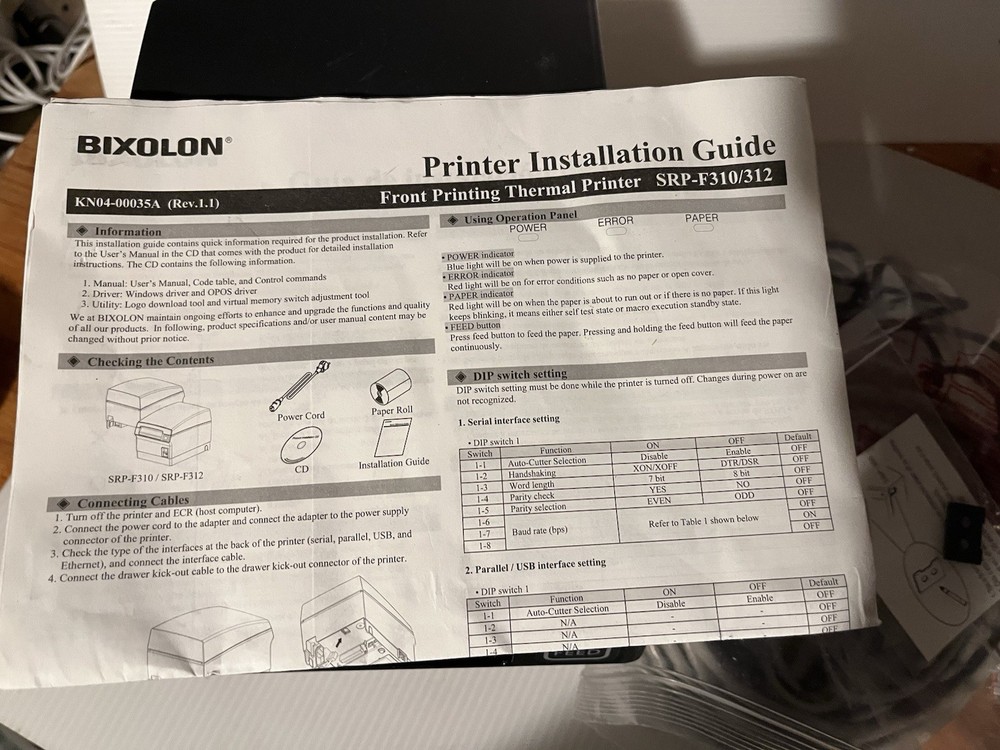 Bixolon Printer Model PR10490 Thermal Receipt Printer