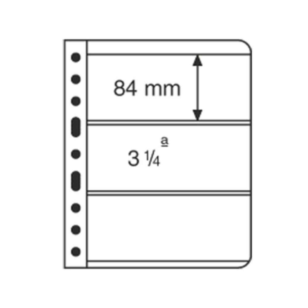 Lighthouse VARIO 3C Clear 3-Pocket Pages 5 Pack- Transparent Banknote Sheets