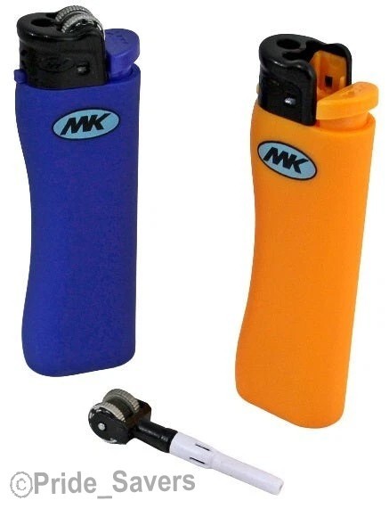 MK Lighter Replaceable 9G Flint Strike Refillable Cigarette Lighters (7 PK) -New