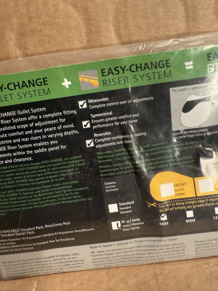 Wintec Bates Easy Change Riser System. Pair - Pony Or Jump Riser. Rear 4 mm.