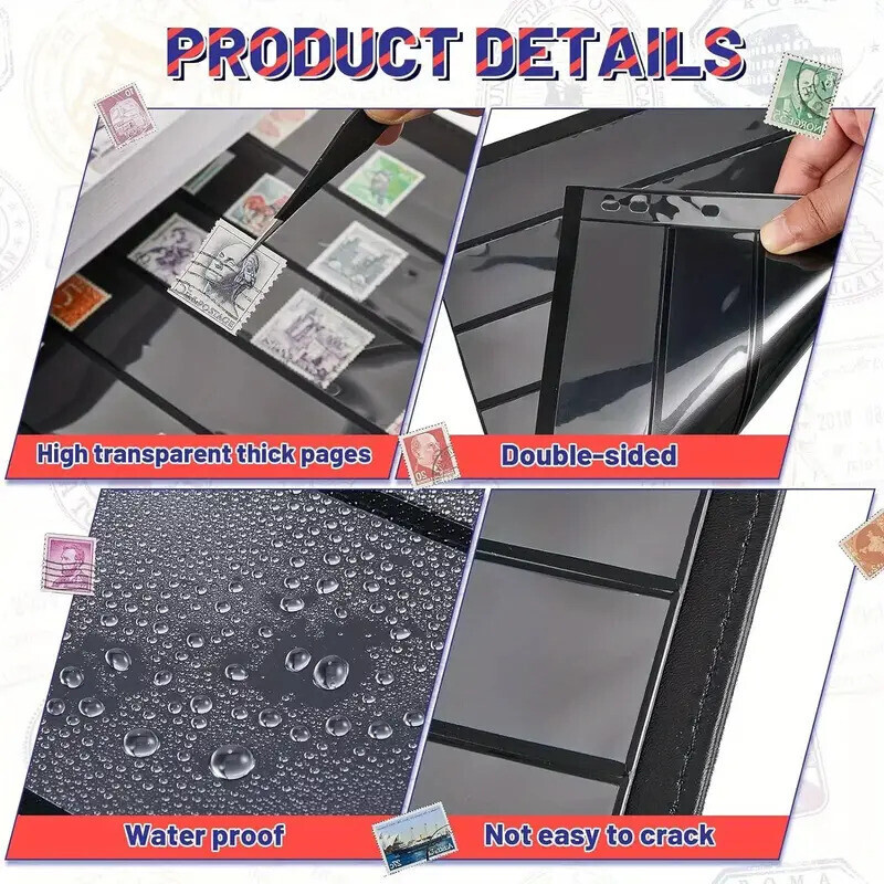 10 Sheet, 5 Rows Pages for Stamp Collectors, Stamp Pages for Stamp Album Binder