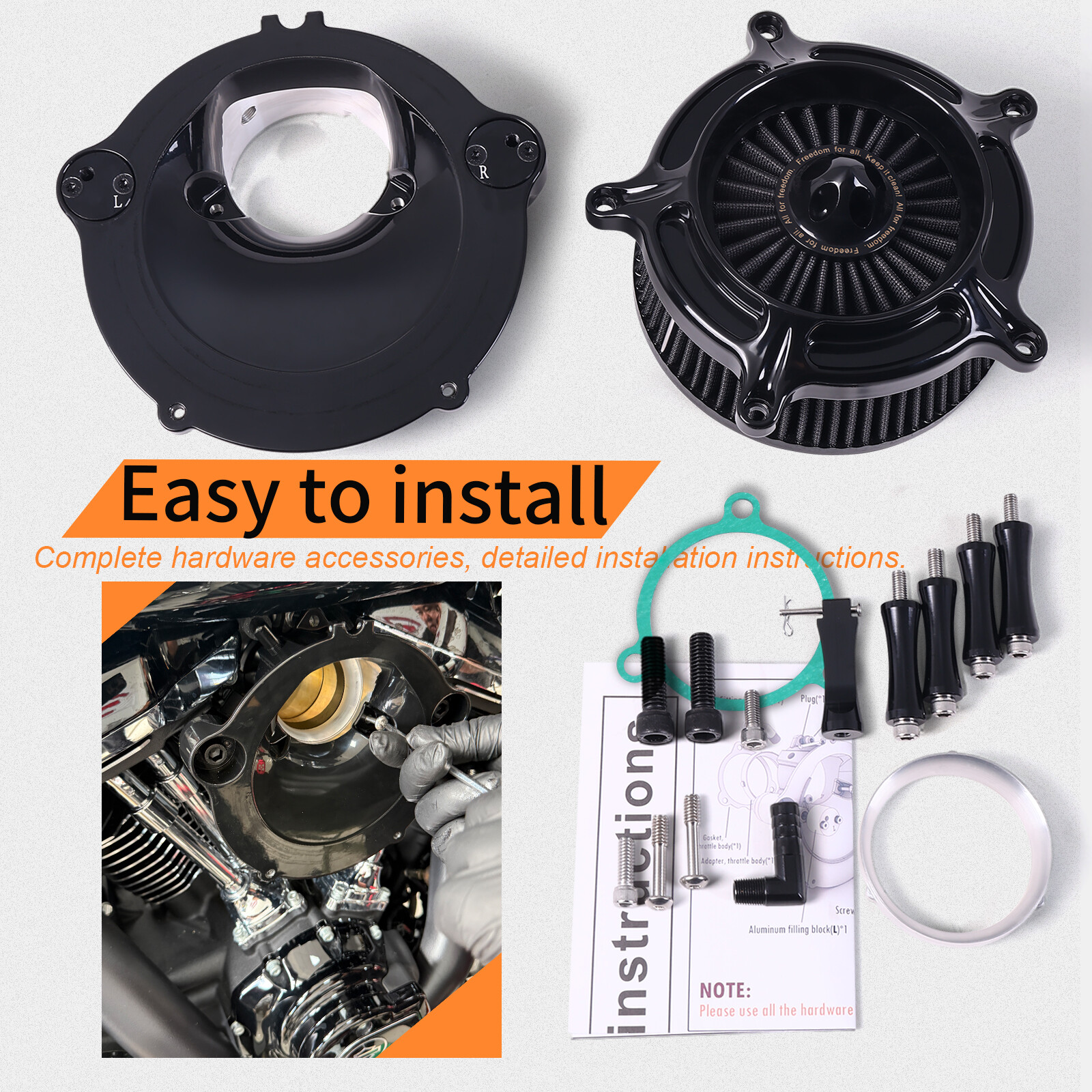 Air cleaner filter intakes for harley touring 2024-later CVO Street Road Glide