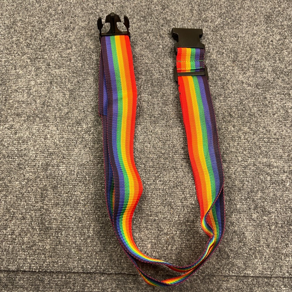 Rainbow Colored Luggage Strap 2" Wide Expandable Adjustable
