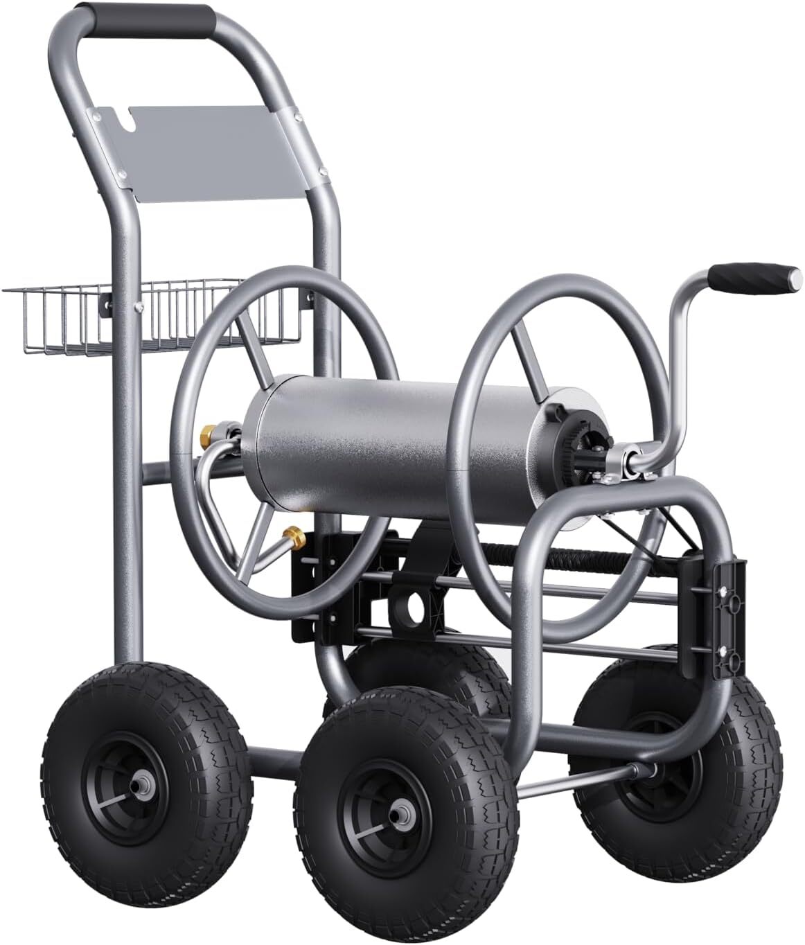 Giraffe Tools Garden Hose Reel Cart with Wheels, Water Hose Reel Cart-4 Wheels