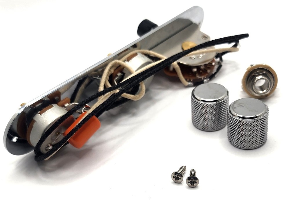 Squier Modders Replacement Telecaster Pre-Wired Loaded Chrome Control Plate