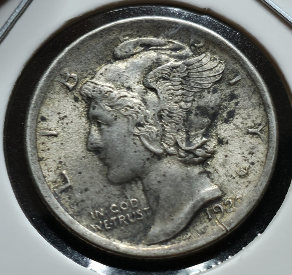 Uncirculated 1920 P Mercury Winged Liberty Head Silver Dime FSB/FB FULL SPLIT