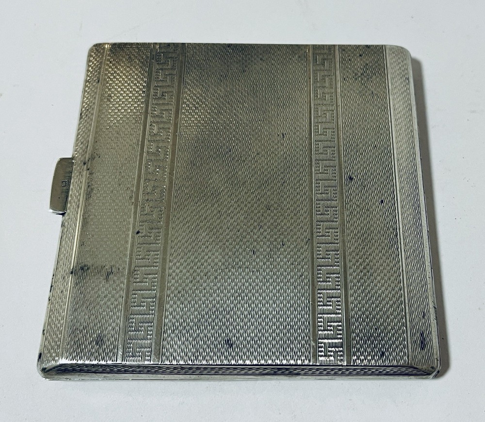 Antique Art Deco Solid Sterling Silver Cigarette Case 1932