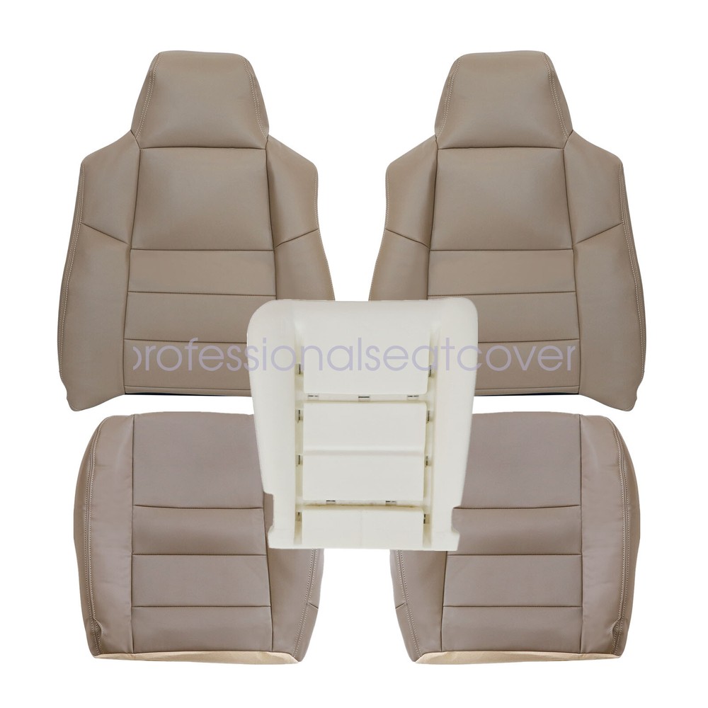 5x For 2002-2005 Ford Excursion Front Both Side Leather Cover Tan & Driver Foam