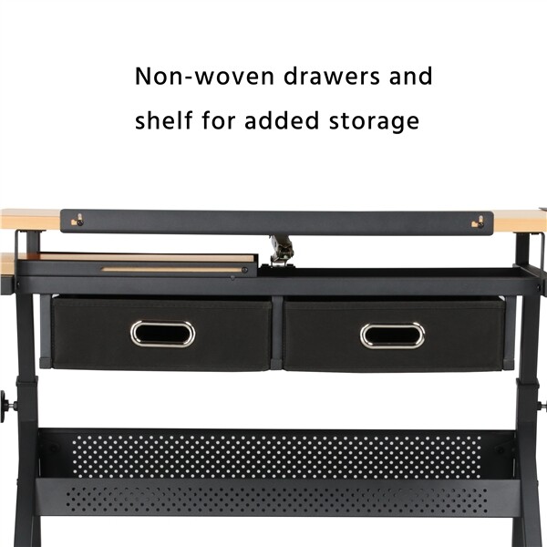 Drafting Table Height Adjustable Drawing Art Desk w/Stool for Artists/Students