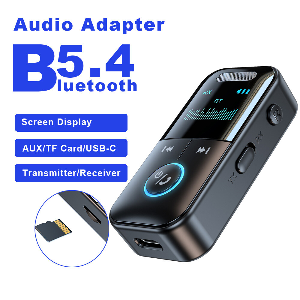 Bluetooth 5.4 Transmitter Receiver Wireless 2in1 Audio 3.5mm Jack Aux Adapter US
