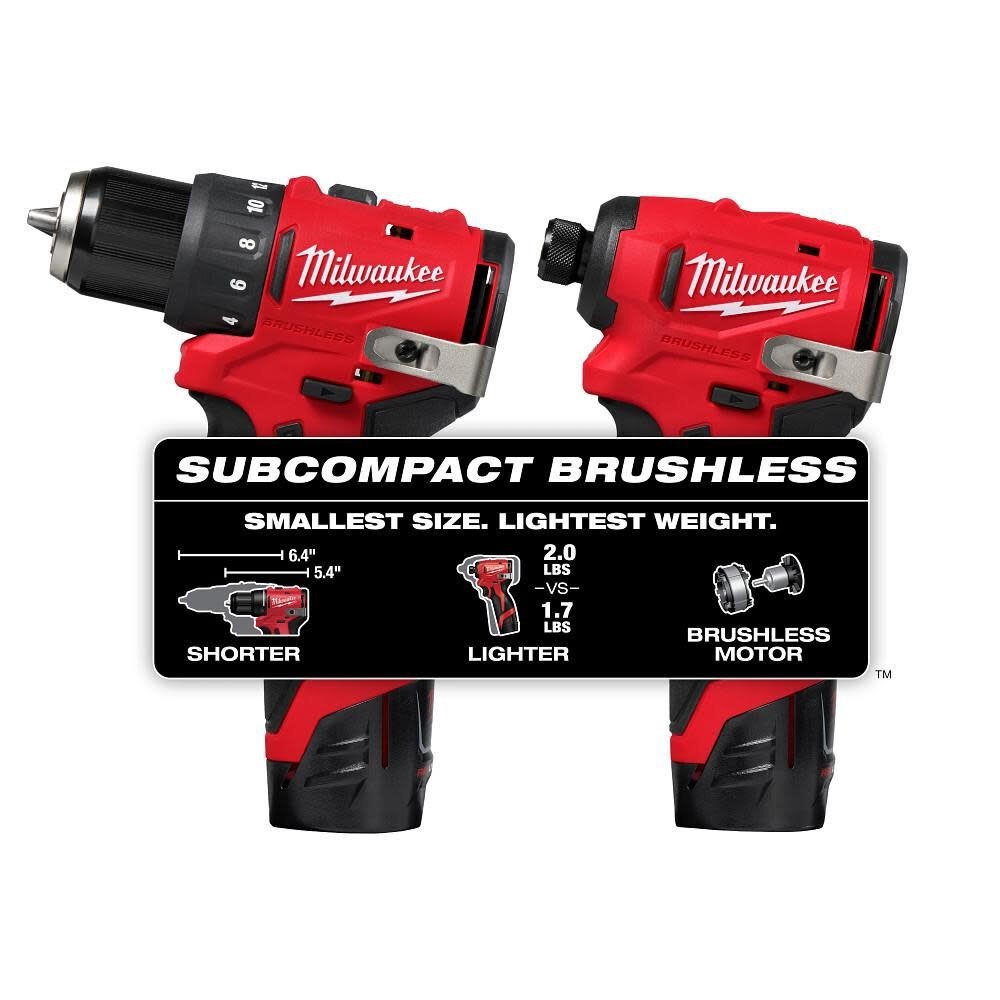Milwaukee M12 Subcompact Brushless 2-Tool Combo Kit