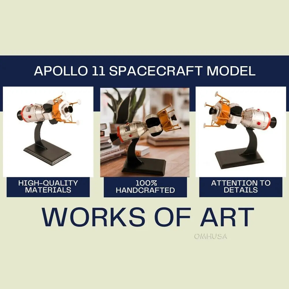 Apollo 11 Spacecraft Metal Model 8.5" Space Mission Command & Lunar Module