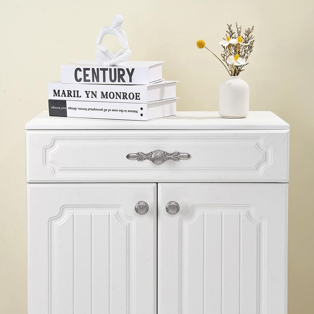 Round Cabinet Pulls- 20 Pack / 1.25 Inch32mm Brushed Nickel Drawer Knobs Mode...