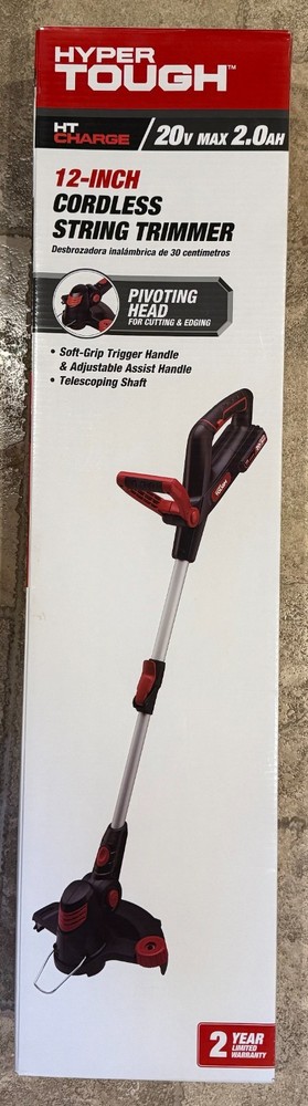 Hyper Tough 20V Max 12" Cordless String Trimmer With Battery & Charger