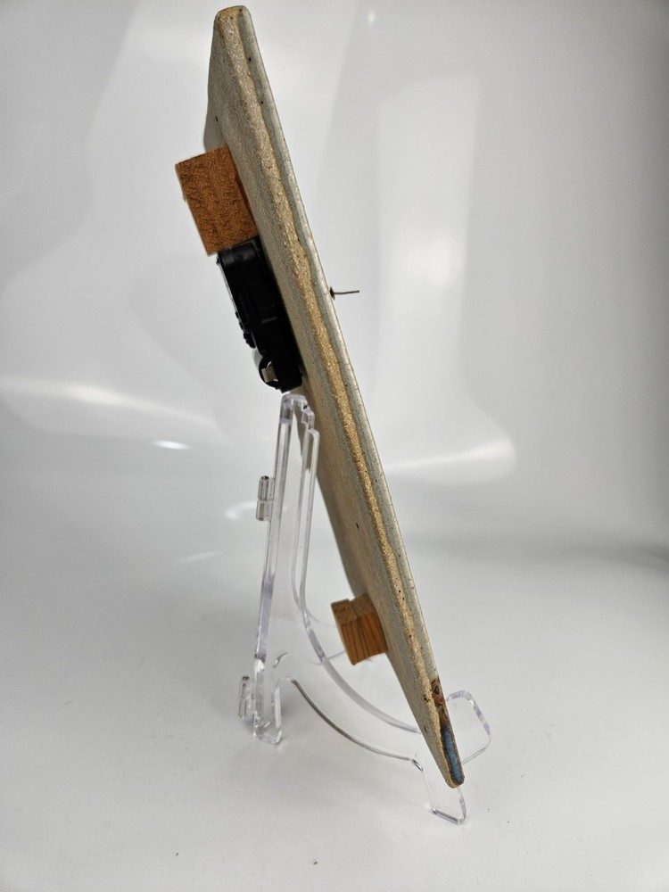 Signed Lauer Studio Pottery Wall Clock Ceramic Slab Art Clock TESTED