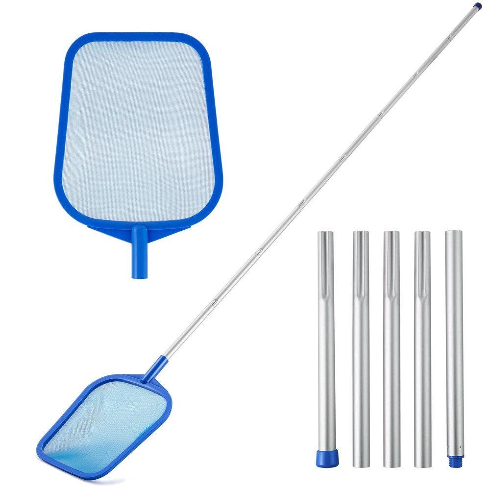 Fine Mesh Pool Skimmer Net Telescopic Aluminum Pole with 5 Section Pole