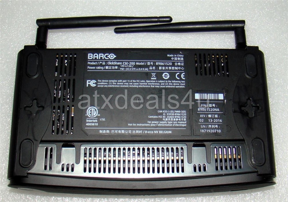 Barco ClickShare CSE-200 Wireless Presentation System W/Barco R9861006401 Button