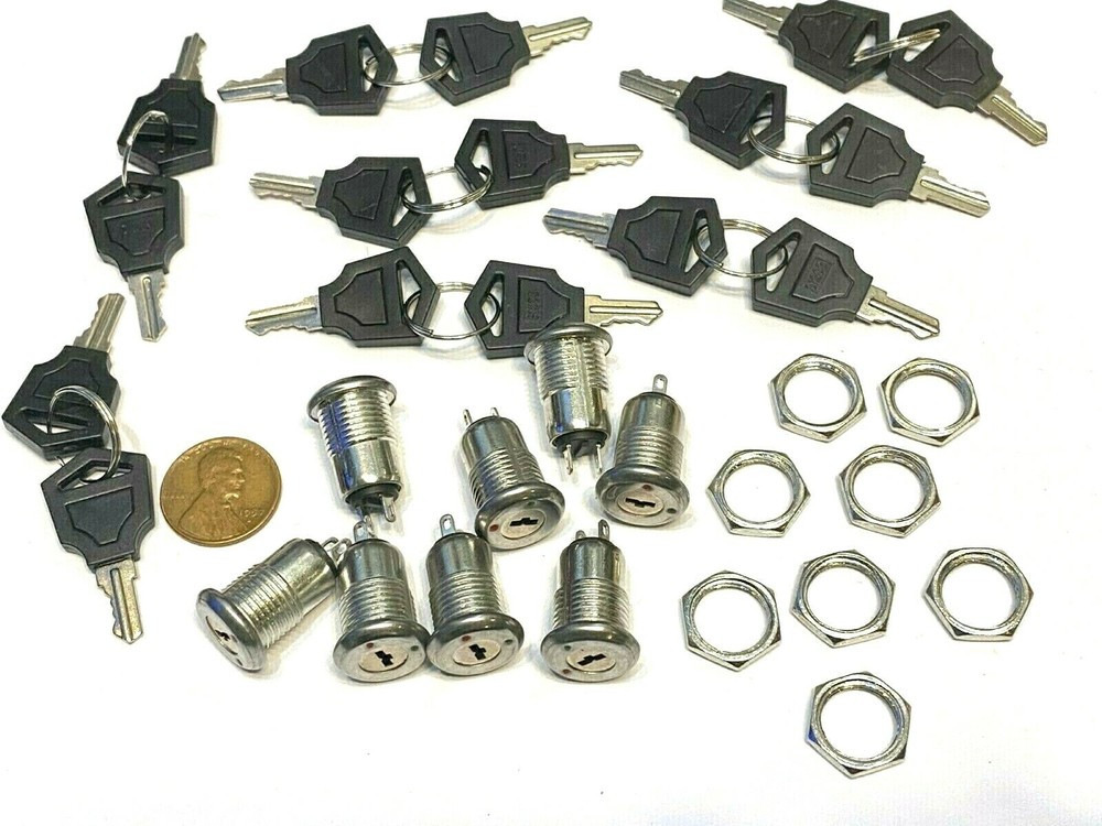 8 Pieces Metal on off switch key lock 2 position spst security A2