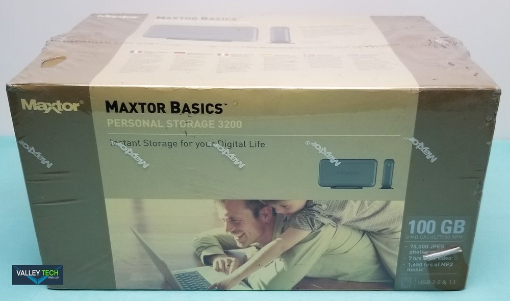 Maxtor Basics Personal Storage 3200  100GB External Hard Disk NEW
