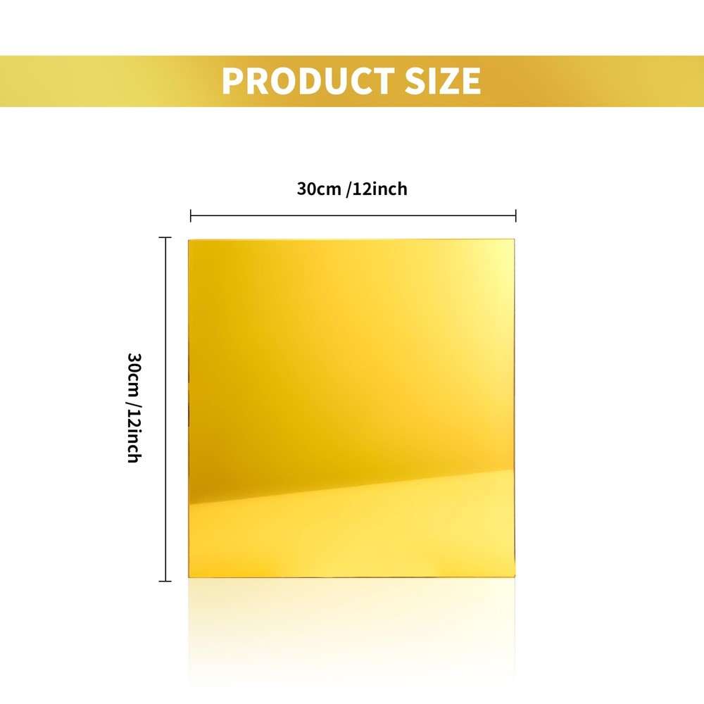 5pack Mirror Acrylic Sheets 12" x 12" Opaque Glossy Mirror Plastic Sheet with...
