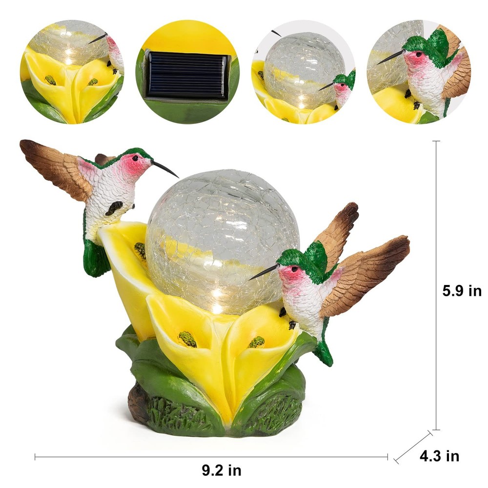 VZVXCC Solar Garden Statue Hummingbird Figurine -