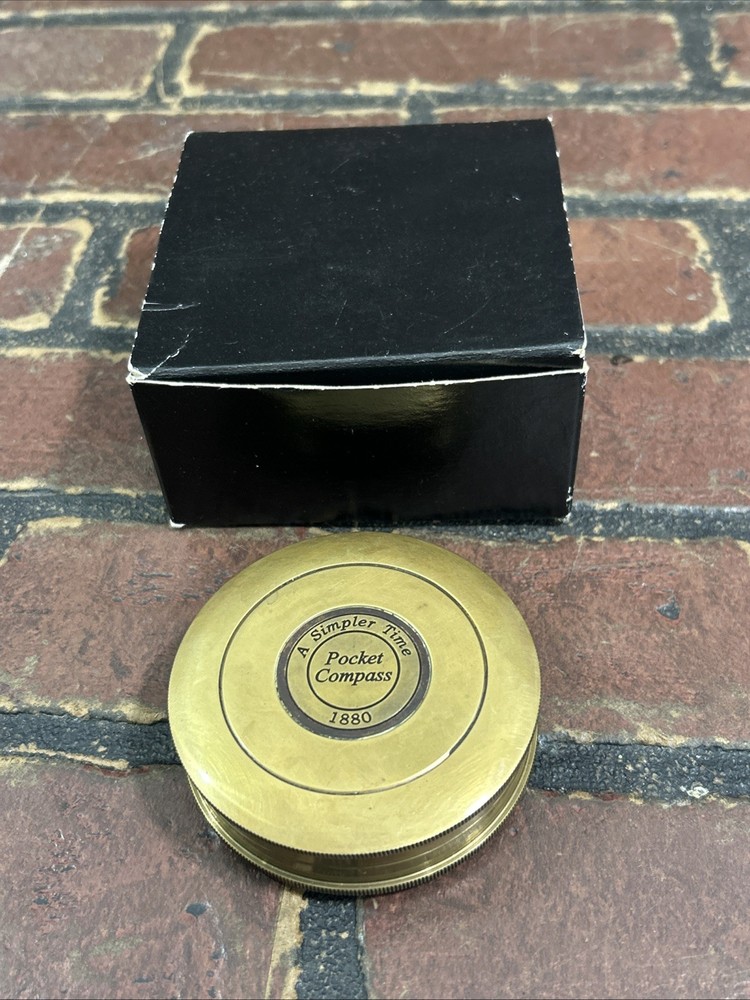 Vintage Brass Pocket Compass 1980