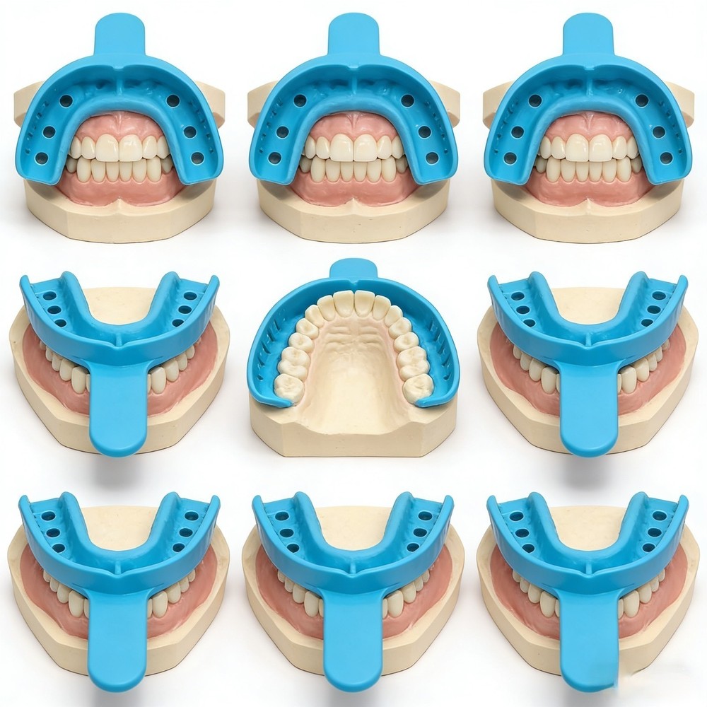 Disposable Dental Impression Trays Perforated Bite Registration