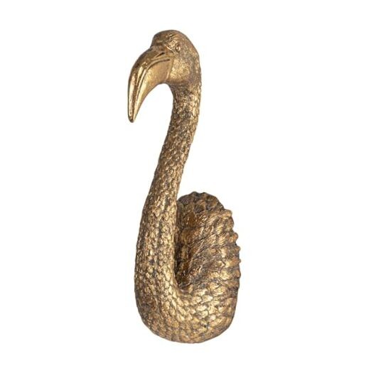 Decorative Resin Bird Head Wall Decor, Gold
