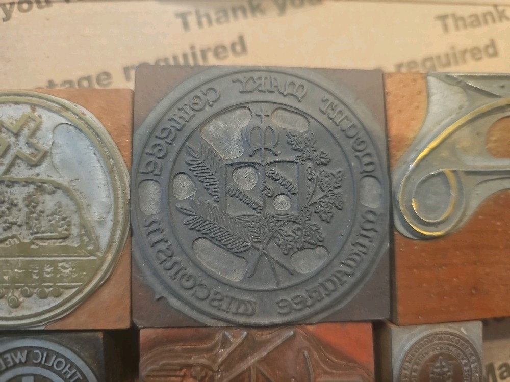 Vintage Letterpress Printer's Block Ad Print Emblem