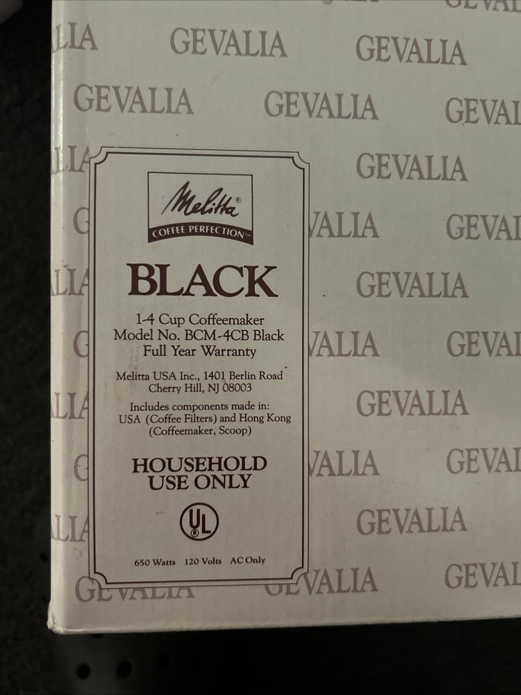 Melitta Gevalia Kaffe 4-Cup Coffee Maker White BCM-4C machine (Never Used)
