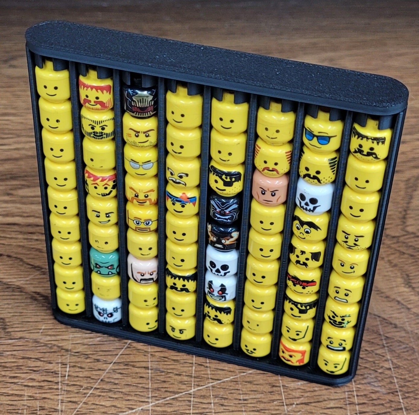 Lego Minifig Head Display Storage Rack - 3d Printed - ANY COLOR - Holds 72 heads