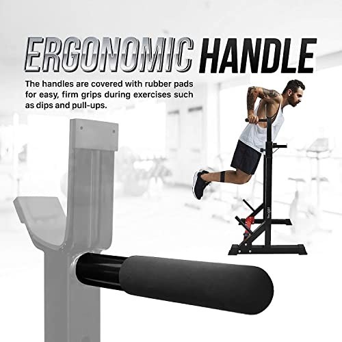 Adjustable Squat Rack for Home Gym - Multi-Function Barbell Stand, Dip Station,