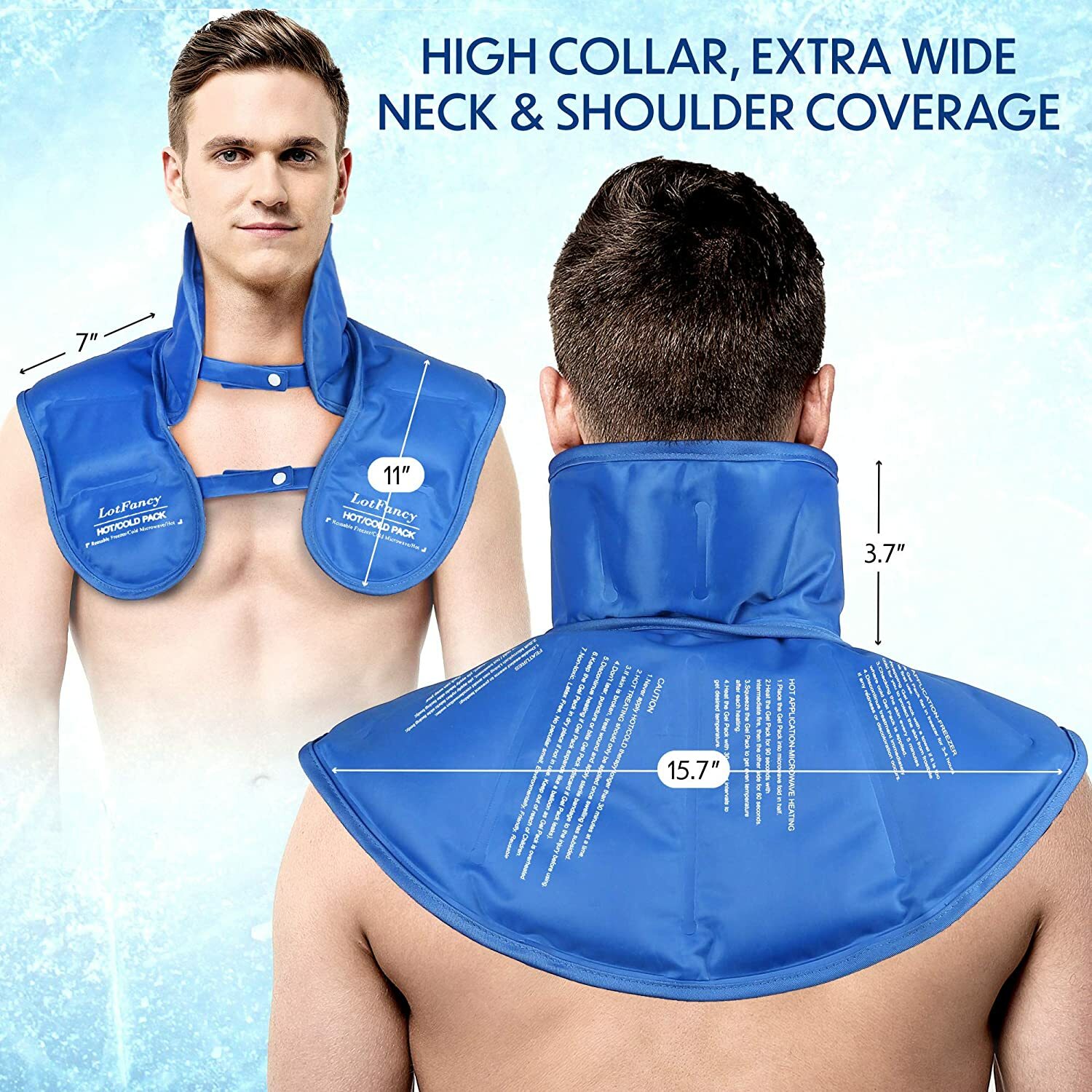 Gel Ice Pack for Neck Shoulder Pain Reusable Hot Cold Therapy Wrap for Swelling