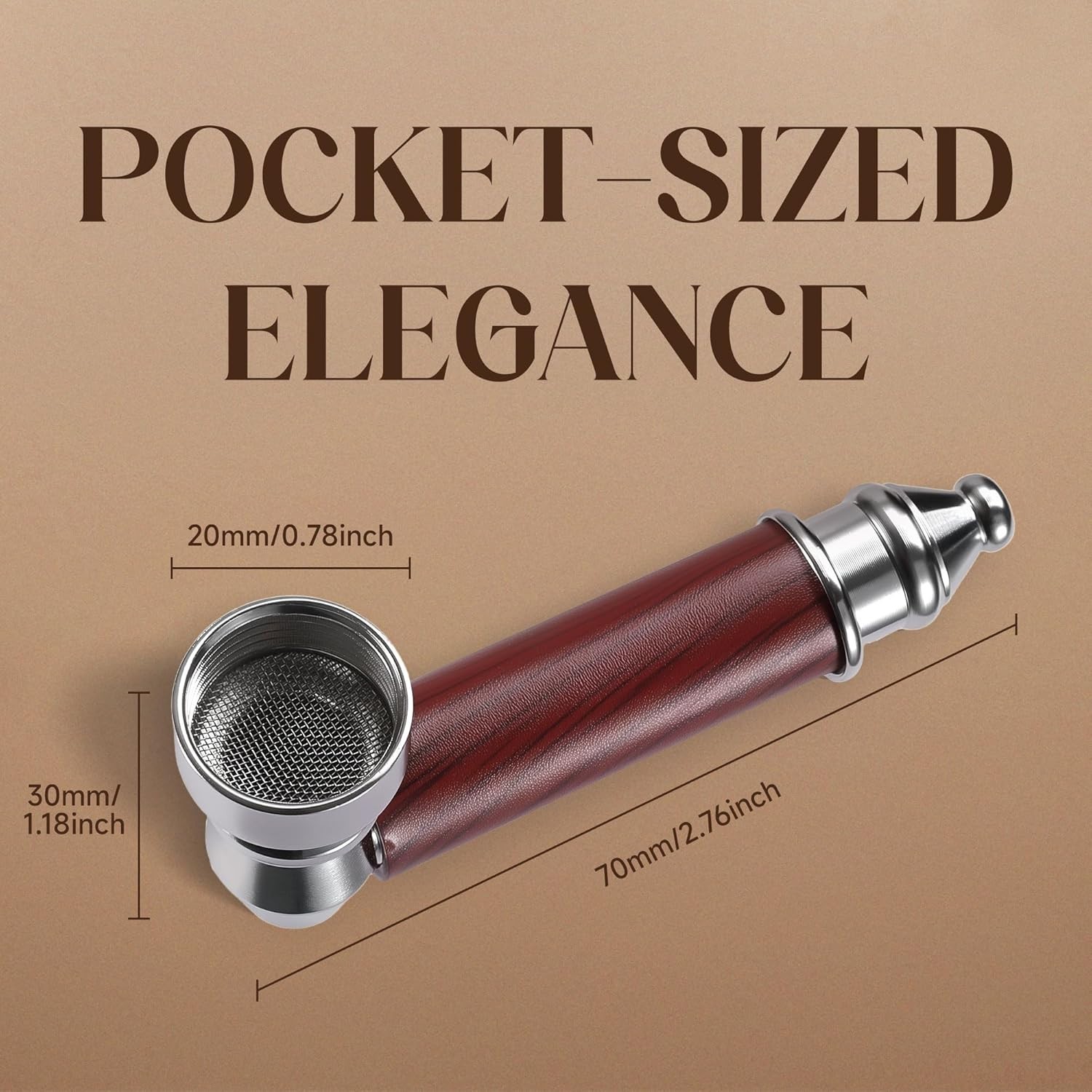 3PCS Metal Smoking Pipe w/Lid Tobacco Pipe Metal Hand Pipe Mini Metal Pipe US